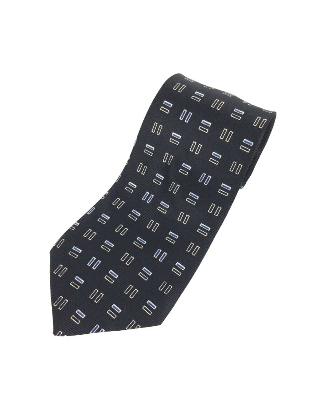 Tommy Hilfiger Mens Necktie Silk Blue Maroon Geometric